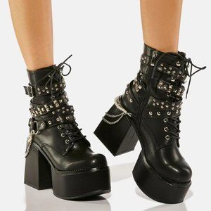 Permission to Thrive Platform Chain Boots - Dollskill